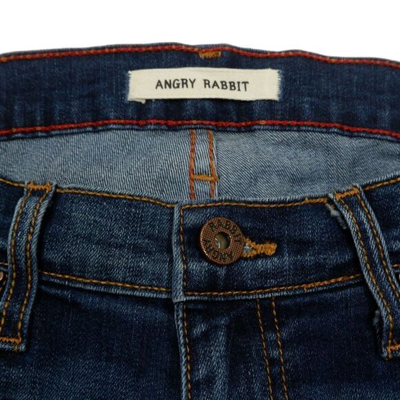 Angry Rabbit Skinny Jeans Size 28/7 Juniors Distressed Blue Measures 28 x 27.5 - Picture 7 of 11